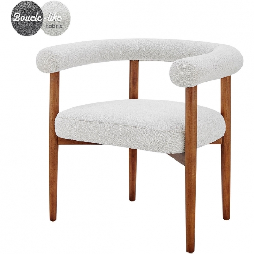 Keanu Dining Chair in Boucle Beige Fabric